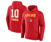 Men's Kansas City Chiefs #10 Isiah Pacheco Red Wordmark Player Name & Number Pullover Hoodie