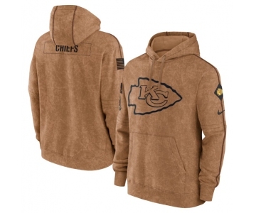 Men's Kansas City Chiefs 2023 Brown Salute to Service Pullover Hoodie