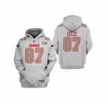 Men's Kansas City Chiefs #87 Travis Kelce Gray Super Bowl LVII Pullover Hoodie