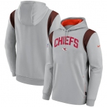 Men's Kansas City Chiefs Gray Sideline Stack Performance Pullover Hoodie