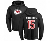 NFL Nike Kansas City Chiefs #15 Patrick Mahomes Black Name & Number Logo Pullover Hoodie