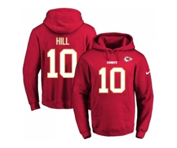 Nike Kansas City Chiefs #10 Tyreek Hill Red Name & Number Pullover NFL Hoodie