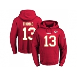 Nike Kansas City Chiefs #13 De'Anthony Thomas Red Name & Number Pullover NFL Hoodie