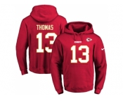 Nike Kansas City Chiefs #13 De'Anthony Thomas Red Name & Number Pullover NFL Hoodie