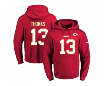 Nike Kansas City Chiefs #13 De'Anthony Thomas Red Name & Number Pullover NFL Hoodie