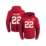 Nike Kansas City Chiefs #22 Marcus Peters Red Name & Number Pullover NFL Hoodie