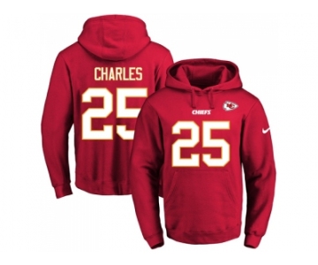 Nike Kansas City Chiefs #25 Jamaal Charles Red Name & Number Pullover NFL Hoodie