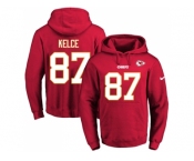 Nike Kansas City Chiefs #87 Travis Kelce Red Name & Number Pullover NFL Hoodie