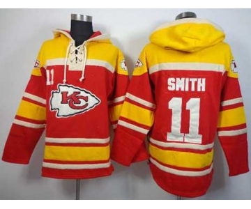 nike nfl jerseys kansas city chiefs #11 smith red-yellow[pullover hooded sweatshirt]