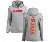 Football Women's Kansas City Chiefs #20 Morris Claiborne Ash Backer Pullover Hoodie