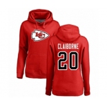 Football Women's Kansas City Chiefs #20 Morris Claiborne Red Name & Number Logo Pullover Hoodie