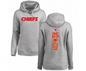 Football Women's Kansas City Chiefs #25 LeSean McCoy Ash Backer Pullover Hoodie