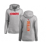 Football Women's Kansas City Chiefs #32 Marcus Allen Ash Backer Pullover Hoodie