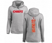 Football Women's Kansas City Chiefs #97 Alex Okafor Ash Backer Pullover Hoodie