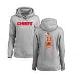 NFL Women's Nike Kansas City Chiefs #10 Tyreek Hill Ash Backer Pullover Hoodie