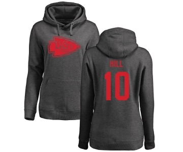 NFL Women's Nike Kansas City Chiefs #10 Tyreek Hill Ash One Color Pullover Hoodie