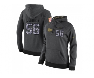 NFL Women's Nike Kansas City Chiefs #56 Derrick Johnson Stitched Black Anthracite Salute to Service Player Performance Hoodie