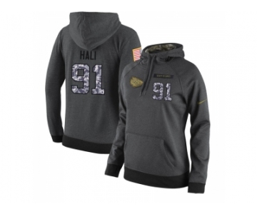 NFL Women's Nike Kansas City Chiefs #91 Tamba Hali Stitched Black Anthracite Salute to Service Player Performance Hoodie