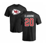 Football Kansas City Chiefs #20 Morris Claiborne Black Name & Number Logo T-Shirt