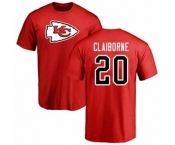 Football Kansas City Chiefs #20 Morris Claiborne Red Name & Number Logo T-Shirt