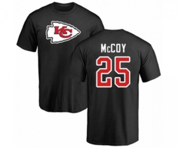 Football Kansas City Chiefs #25 LeSean McCoy Black Name & Number Logo T-Shirt