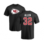 Football Kansas City Chiefs #32 Marcus Allen Black Name & Number Logo T-Shirt