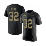 Football Men's Kansas City Chiefs #32 Marcus Allen Black Camo Salute to Service T-Shirt