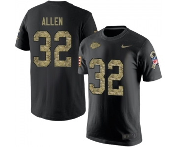 Football Men's Kansas City Chiefs #32 Marcus Allen Black Camo Salute to Service T-Shirt