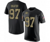 Football Men's Kansas City Chiefs #97 Alex Okafor Black Camo Salute to Service T-Shirt