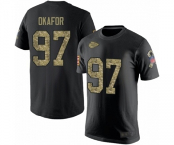 Football Men's Kansas City Chiefs #97 Alex Okafor Black Camo Salute to Service T-Shirt