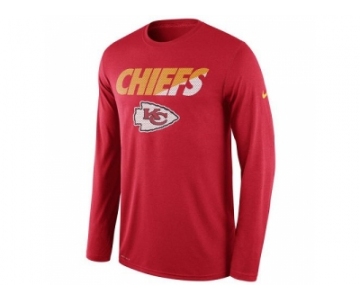 Men's Kansas City Chiefs Nike Red Legend Staff Practice Long Sleeves Performance T-Shirt