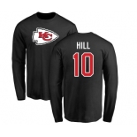 NFL Nike Kansas City Chiefs #10 Tyreek Hill Black Name & Number Logo Long Sleeve T-Shirt