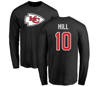 NFL Nike Kansas City Chiefs #10 Tyreek Hill Black Name & Number Logo Long Sleeve T-Shirt