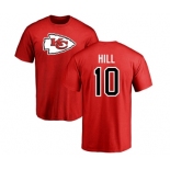 NFL Nike Kansas City Chiefs #10 Tyreek Hill Red Name & Number Logo T-Shirt