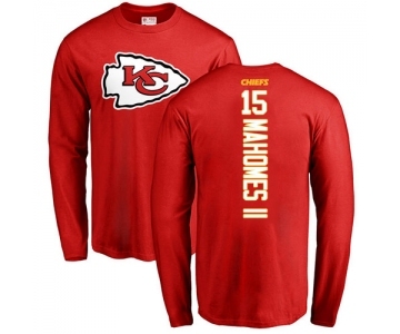 NFL Nike Kansas City Chiefs #15 Patrick Mahomes II Red Backer Long Sleeve T-Shirt