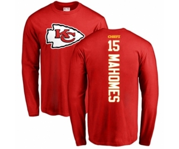 NFL Nike Kansas City Chiefs #15 Patrick Mahomes Red Backer Long Sleeve T-Shirt