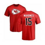 NFL Nike Kansas City Chiefs #15 Patrick Mahomes Red Name & Number Logo T-Shirt