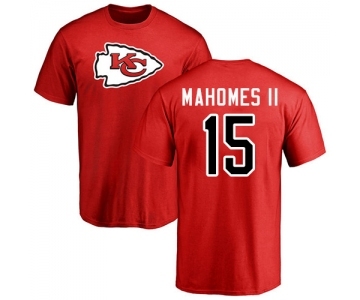 SNFL Nike Kansas City Chiefs #15 Patrick Mahomes II Red Name & Number Logo T-Shirt