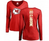 Football Women's Kansas City Chiefs #20 Morris Claiborne Red Backer Slim Fit Long Sleeve T-Shirt