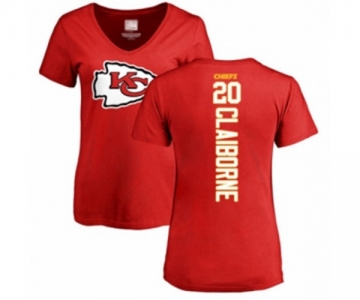 Football Women's Kansas City Chiefs #20 Morris Claiborne Red Backer T-Shirt