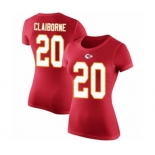 Football Women's Kansas City Chiefs #20 Morris Claiborne Red Rush Pride Name & Number T-Shirt