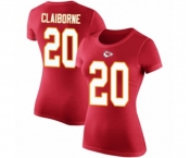 Football Women's Kansas City Chiefs #20 Morris Claiborne Red Rush Pride Name & Number T-Shirt