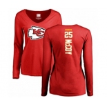 Football Women's Kansas City Chiefs #25 LeSean McCoy Red Backer Slim Fit Long Sleeve T-Shirt