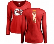 Football Women's Kansas City Chiefs #25 LeSean McCoy Red Backer Slim Fit Long Sleeve T-Shirt