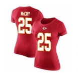 Football Women's Kansas City Chiefs #25 LeSean McCoy Red Rush Pride Name & Number T-Shirt