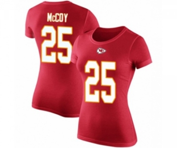 Football Women's Kansas City Chiefs #25 LeSean McCoy Red Rush Pride Name & Number T-Shirt