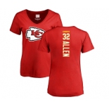 Football Women's Kansas City Chiefs #32 Marcus Allen Red Backer T-Shirt