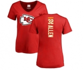 Football Women's Kansas City Chiefs #32 Marcus Allen Red Backer T-Shirt