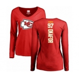 Football Women's Kansas City Chiefs #97 Alex Okafor Red Backer Slim Fit Long Sleeve T-Shirt