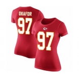 Football Women's Kansas City Chiefs #97 Alex Okafor Red Rush Pride Name & Number T-Shirt